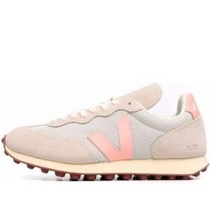 Veja sz 37 Rio Branco Beige and Pink Coral Sneakers